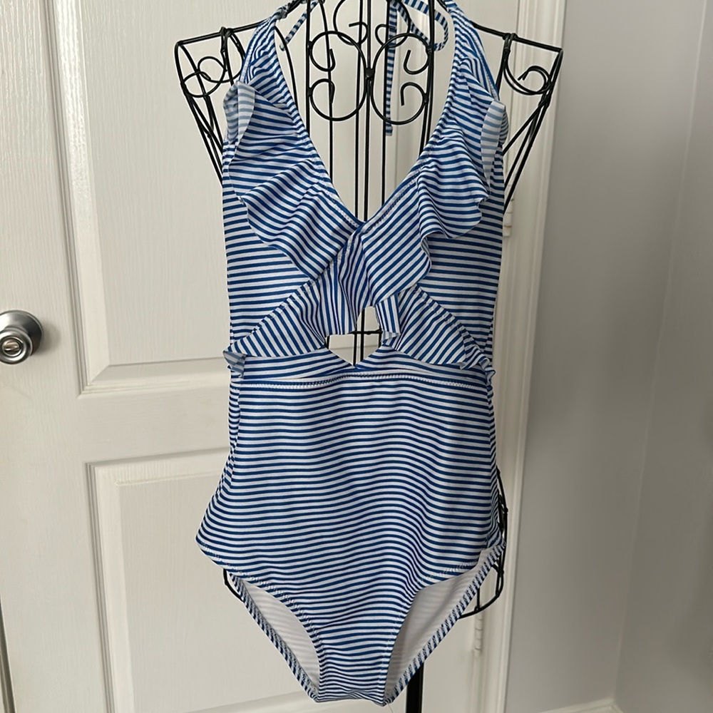 Aerie one piece striped bathing suit